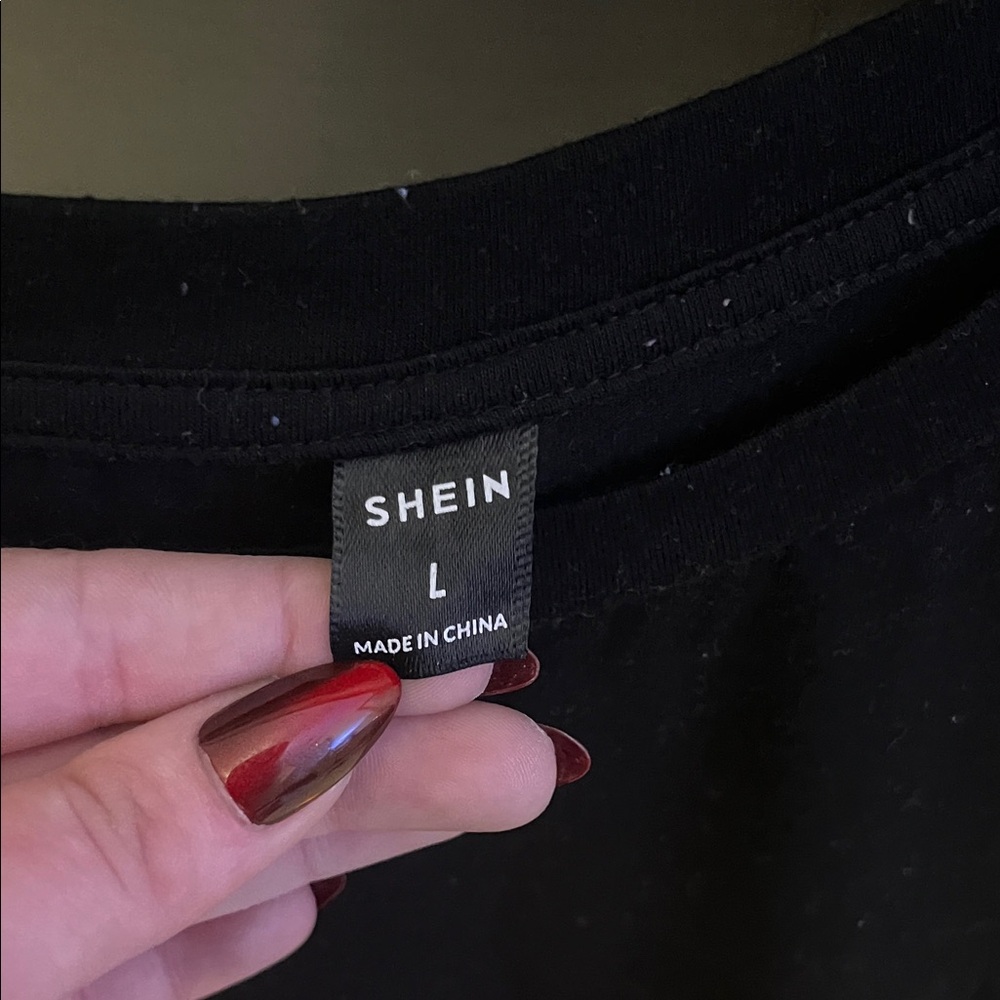 SHEIN Black Tee with Vibrant Design - Picture 2 of 3